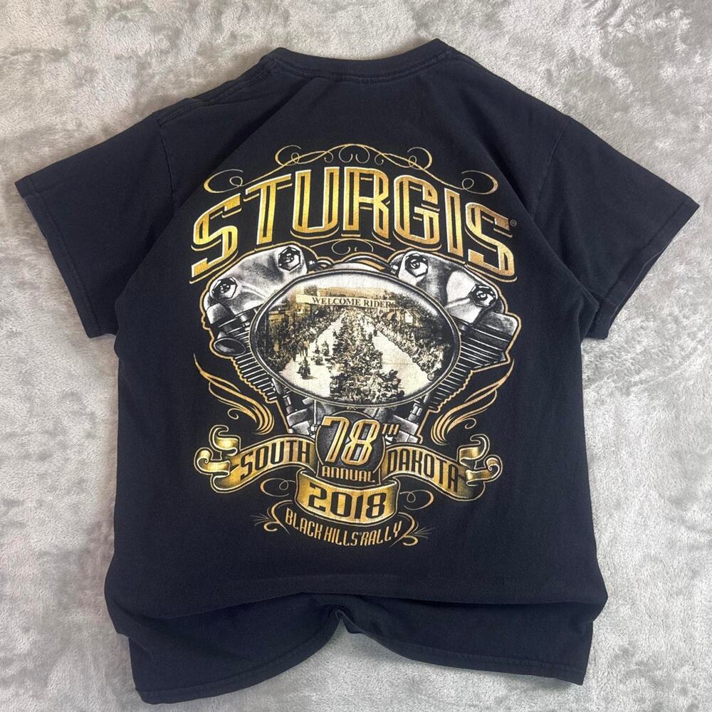 Sturgis South Dakota 2018 Black Hills Rally Motorcycle Graphic T Shirt M